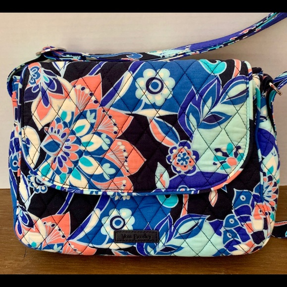 Vera Bradley Quilted Blue Floral Handbag - Picture 1 of 10